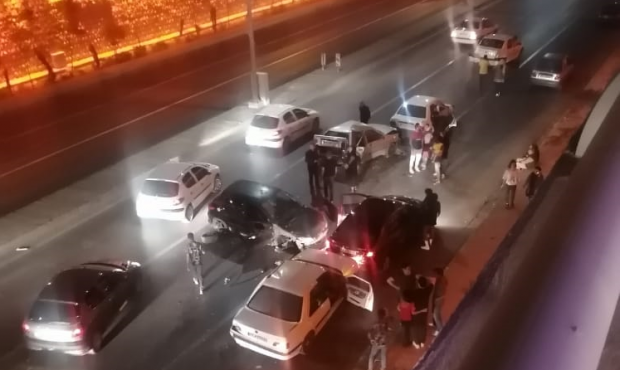14 مصدوم در تصادف زنجیره ای در محور دوکوهک به سمت شیراز